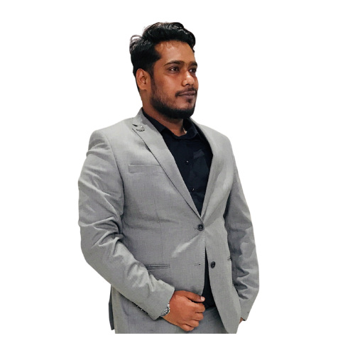 Portrait of CEO in black suit with arms crossed smiling